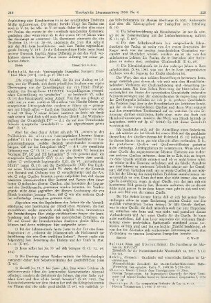 219-220 [Rezension] Helmbold, Heinrich, Vorsynoptische Evangelien