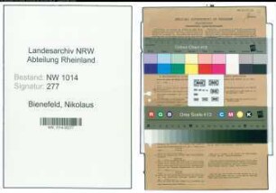 Entnazifizierung Nikolaus Bienefeld , geb. 09.05.1903 (Arbeiter)