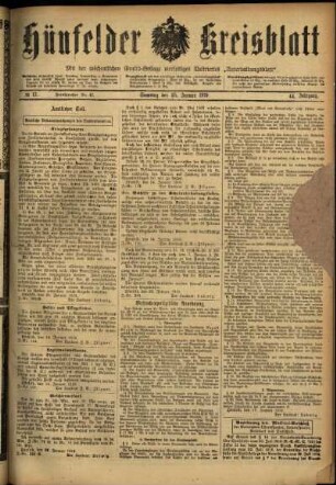 Ausgabe vom Samstag, den 25. Januar 1919.
