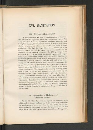 XVI. Sanitation.
