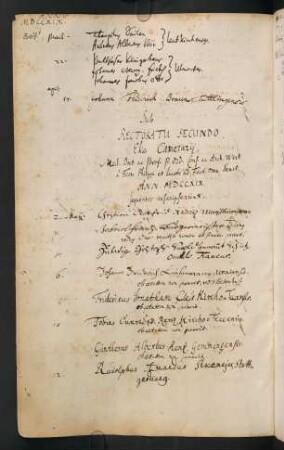 Sommerhalbjahr 1719. Rektorat Elias Camerarius