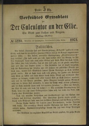 No. 5220 Verfrühtes Extrablatt
