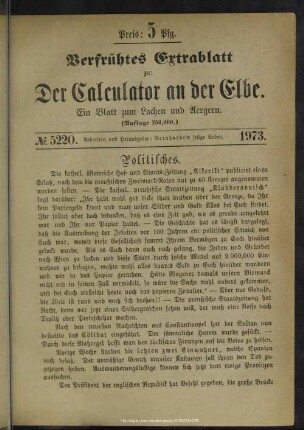 No. 5220 Verfrühtes Extrablatt
