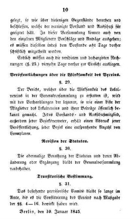 Revision der Statuten