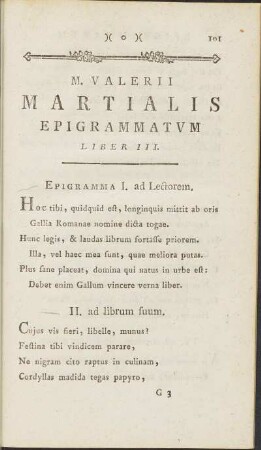 Epigrammatvm Liber III.