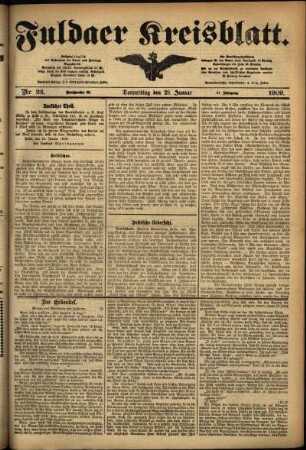 Ausgabe vom Donnerstag, den 28. Januar 1909.