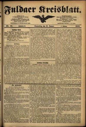 Ausgabe vom Donnerstag, den 28. Januar 1909.