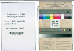 Entnazifizierung Heinrich Rotthaeuser , geb. 07.10.1896 (Beamter)