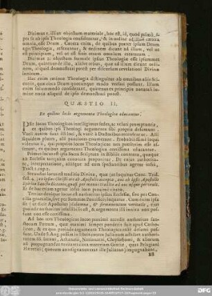 Quaestio II. Ex quibus locis argumenta Theologica educantur.