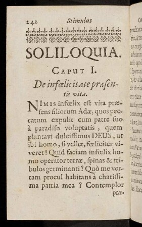 242-323, Soliloquia.