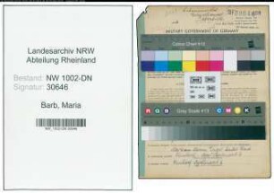 Entnazifizierung Maria Barb, geb. 16.05.1910 ()