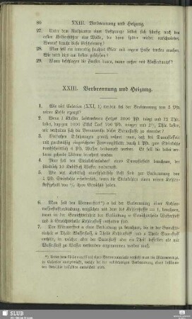 XXIII. Verbrennung und Heizung