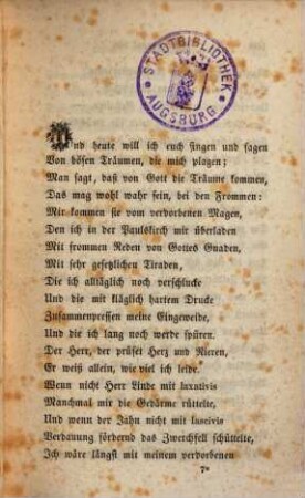 Reimchronik des Pfaffen Maurizius, 1,3. Buch 1, Cap. 3. Traumbuch für Michel.