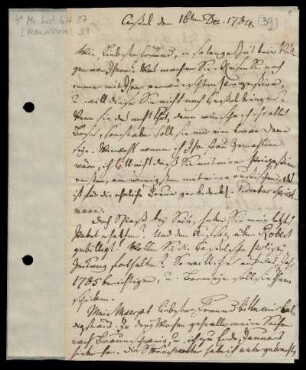 Brief von Jakob Mauvillon an Leopold Friedrich Günther von Goeckingk