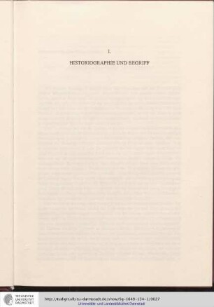 I. Historiographie und Begriff