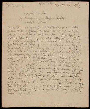 Brief von Georg Moriz Lowitz an Rudolf Erich Raspe