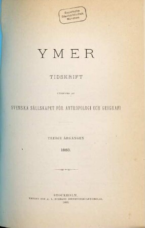 Ymer. 3. 1883