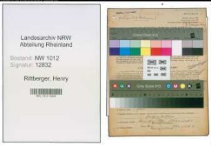 Entnazifizierung Henry Rittberger , geb. 30.06.1900 (Arzt)