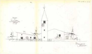 Gsaenger, Gustav; Blaichach / Allgäu (Bayern); Ev. Kirche - Vorprojekt, Ostseite (Ansicht)