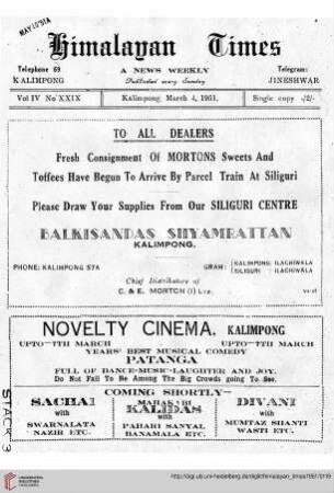 No. XXIX (04 March 1951)