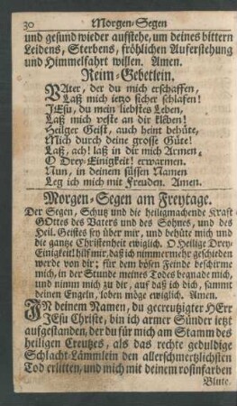 Morgen-Segen am Freytage