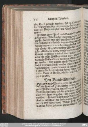 Von Bauch-Wunden.