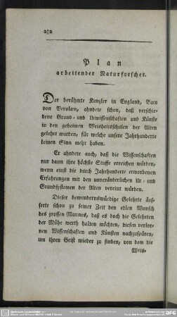 Plan arbeitender Naturforscher