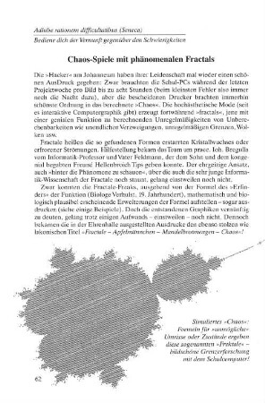 Chaos-Spiele mit phänomenalen Fractals