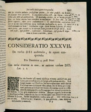 297-305, CONSIDERATIO XXXVII. De verbo DEI audiendo, & opere exequendo.