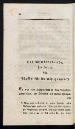 Die Winterabende (Fortsetzung)