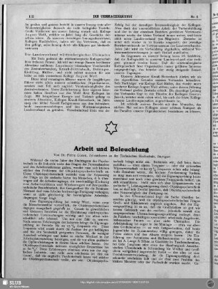 Arbeit und Beleuchtung