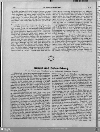 Arbeit und Beleuchtung