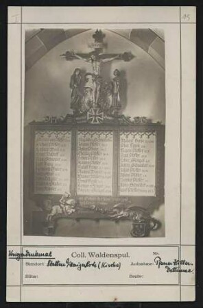 Kriegerdenkmal Standort: Stetten bei Haigerloch (Kirche)