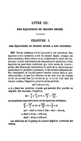Livre III. Des Équations du Second Degré.