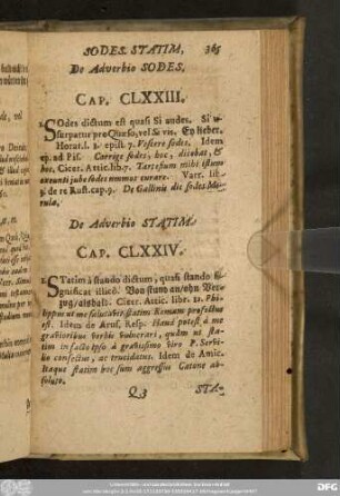 De Adverbio Statim. Cap. CLXXIV.