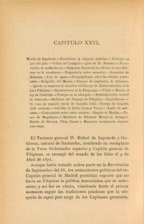 Capítulo XXVI. Mando de Izquierdo. - ...