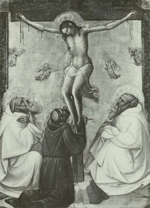Christus am Kreuz mit dem Heiligen Benedikt, Franziskus und Romuald