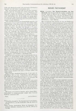 750-751 [Rezension] Das Aegypterevangelium von Nag Hammadi