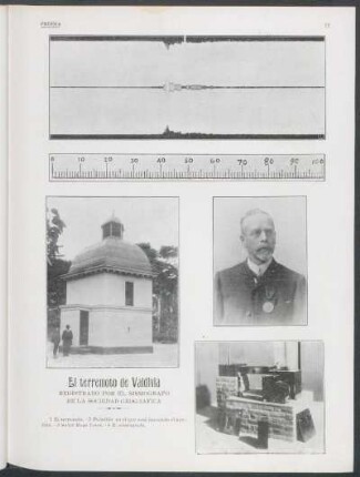 [Fotografía de] El terremoto de Valdivia : Registrado por el sismógrafo de la Sociedad Geográfica