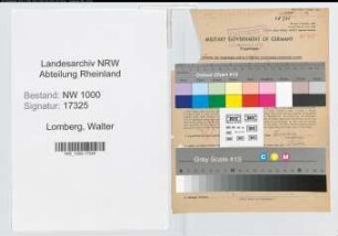 Entnazifizierung Walter Lomberg, geb. 01.11.1893 (Landwirt)