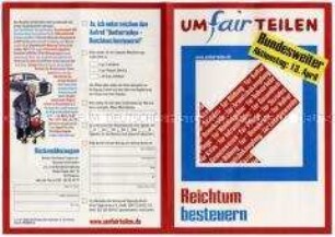 Propagandaschrift zum bundesweiten Aktionstag "Umfairteilen - Reichtum versteuern!" am 13. April 2013