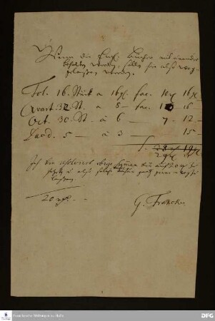 Angebot von Gottfried Francke an August Hermann Francke für englische Bücher.