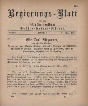 Nr. 15 : 11. Juni 1874
