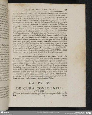 Caput IV. De Cura Conscientiae