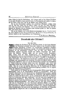 Demokratie oder Diktatur! : (Fortsetzung)