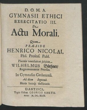 3: De Actu Morali