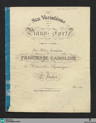 Six variations pour le piano-forte
