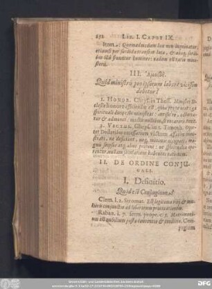 II. De Ordine Coniugali.