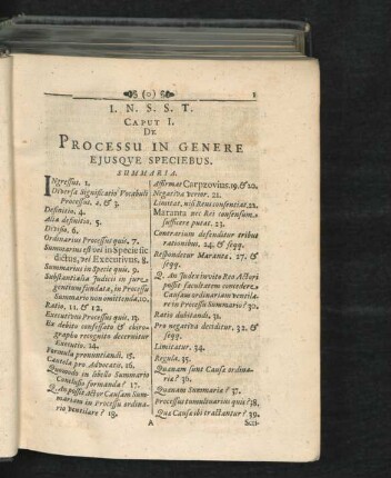 Caput I. De Processu In Genere Eiusque Speciebus.