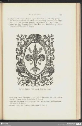 Das grosse Symbol der Erben des Jacob Giunta, mit Lilie in reicher Cartouche